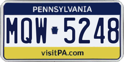 PA license plate MQW5248