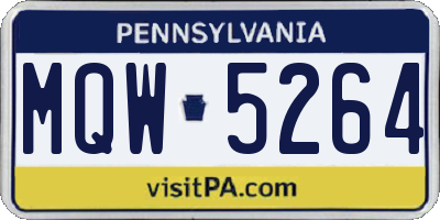 PA license plate MQW5264