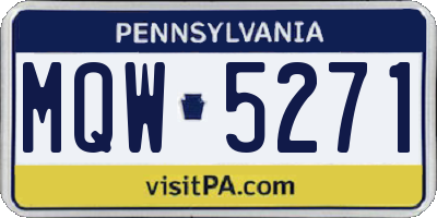 PA license plate MQW5271