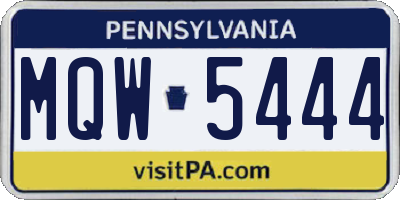 PA license plate MQW5444