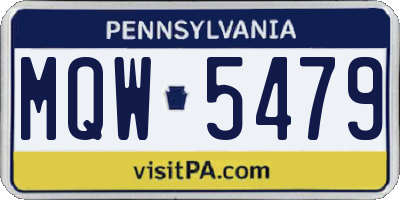 PA license plate MQW5479