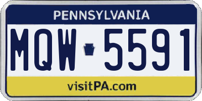 PA license plate MQW5591