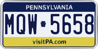 PA license plate MQW5658