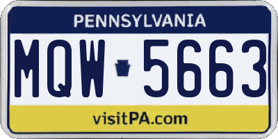PA license plate MQW5663