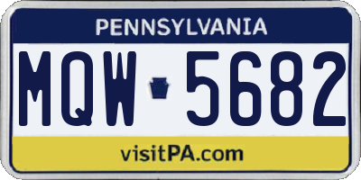 PA license plate MQW5682