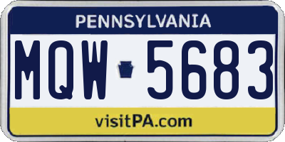 PA license plate MQW5683