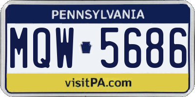 PA license plate MQW5686
