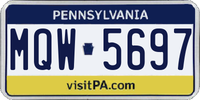 PA license plate MQW5697