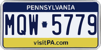 PA license plate MQW5779