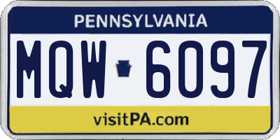PA license plate MQW6097