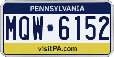 PA license plate MQW6152