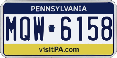 PA license plate MQW6158