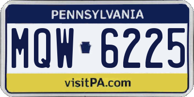PA license plate MQW6225