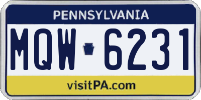 PA license plate MQW6231