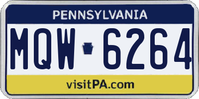 PA license plate MQW6264
