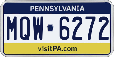 PA license plate MQW6272