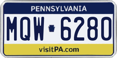 PA license plate MQW6280