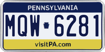 PA license plate MQW6281