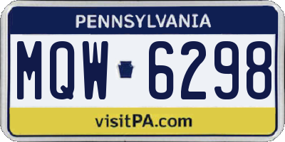 PA license plate MQW6298