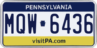 PA license plate MQW6436