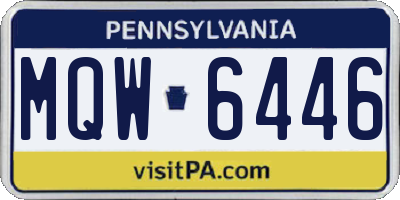PA license plate MQW6446