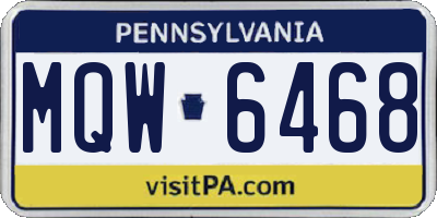 PA license plate MQW6468