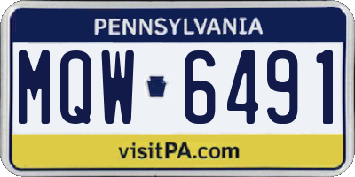 PA license plate MQW6491
