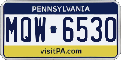 PA license plate MQW6530