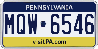 PA license plate MQW6546