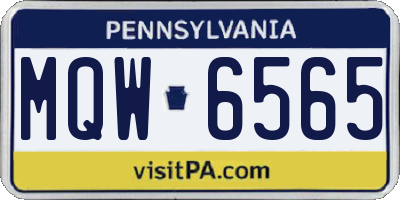 PA license plate MQW6565