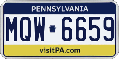 PA license plate MQW6659