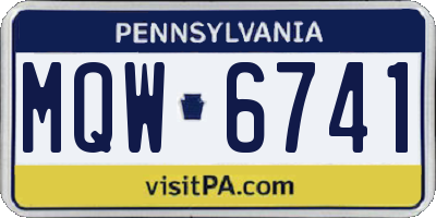 PA license plate MQW6741