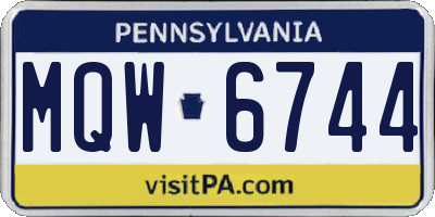 PA license plate MQW6744