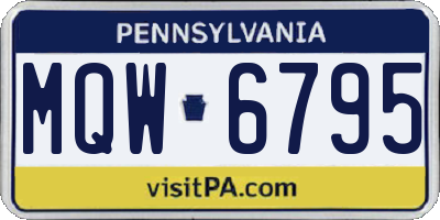 PA license plate MQW6795