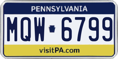 PA license plate MQW6799