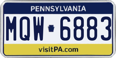 PA license plate MQW6883