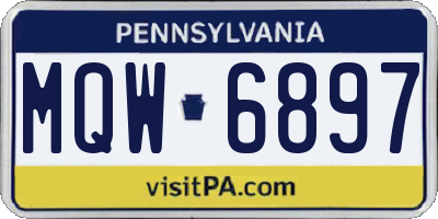 PA license plate MQW6897