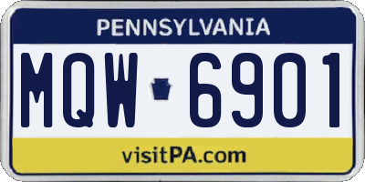 PA license plate MQW6901