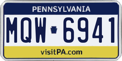 PA license plate MQW6941