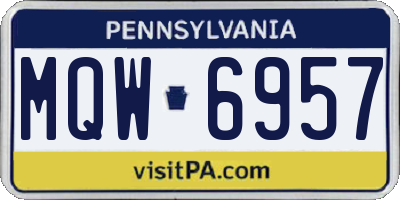 PA license plate MQW6957