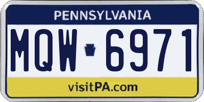 PA license plate MQW6971