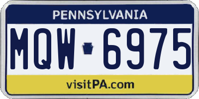 PA license plate MQW6975