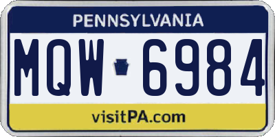 PA license plate MQW6984