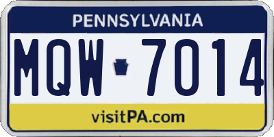 PA license plate MQW7014