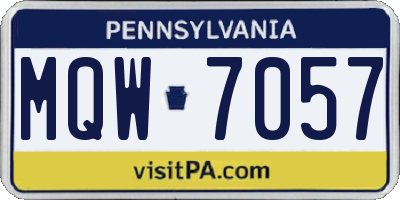 PA license plate MQW7057