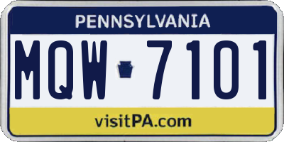 PA license plate MQW7101