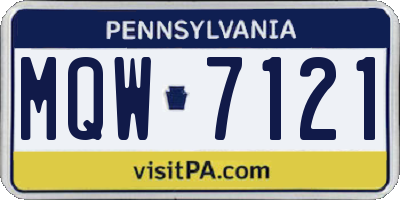 PA license plate MQW7121