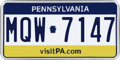 PA license plate MQW7147