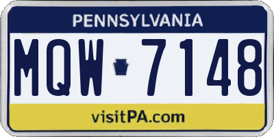 PA license plate MQW7148