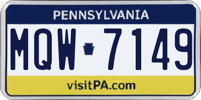PA license plate MQW7149